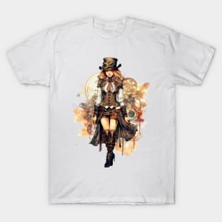 Watercolor Steampunk Girl #2 T-Shirt